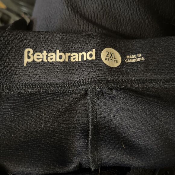 Betabrand BootCut Navy Blue Classic Dress Pant Yoga Pant Flat Front Stretchy 2XP - Picture 6 of 6